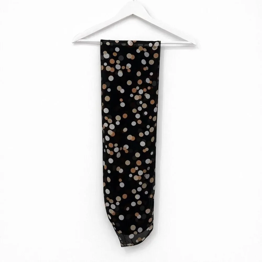 Unbranded Polka Dot Scarf Black Multi Dot Pattern Accessory Tie Neck